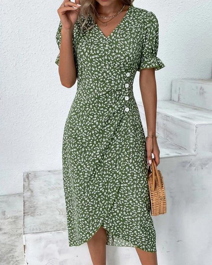 Giselle | Vestido Floral con Cuello en V