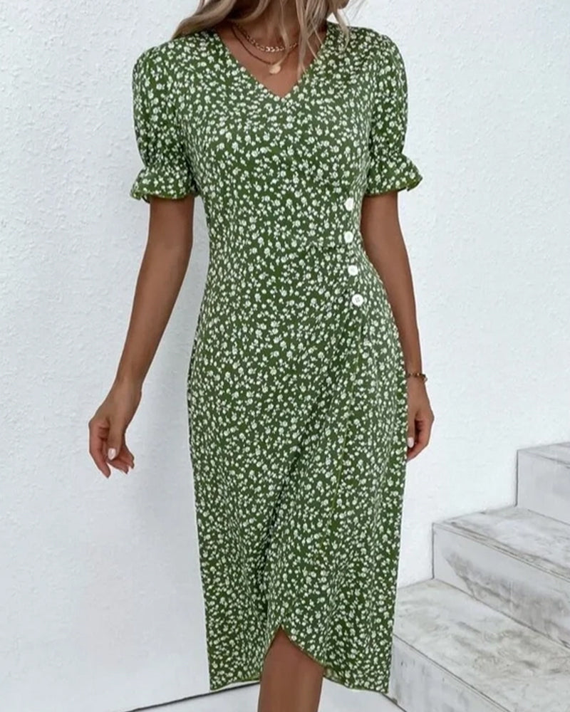 Giselle | Vestido Floral con Cuello en V