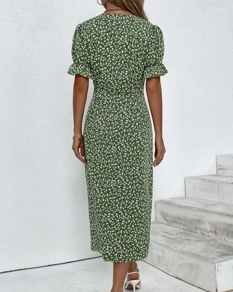 Giselle | Vestido Floral con Cuello en V