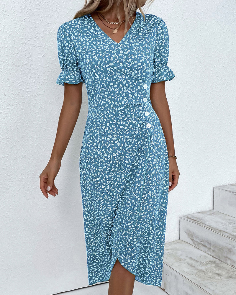 Giselle | Vestido Floral con Cuello en V