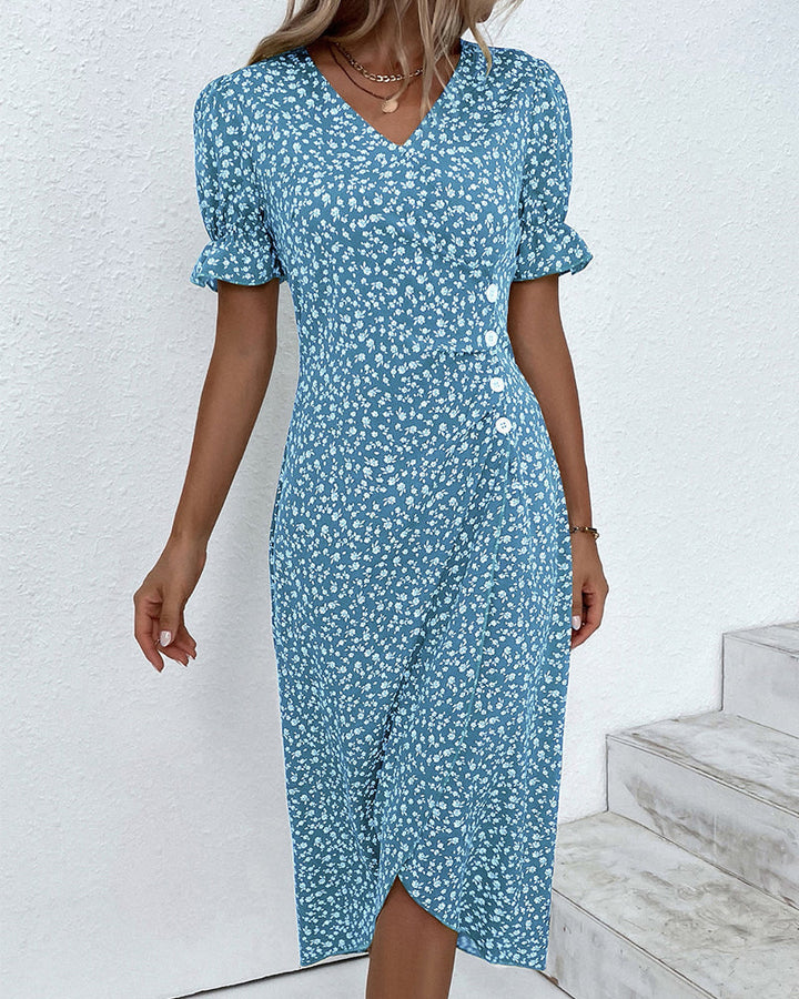 Giselle | Vestido Floral con Cuello en V