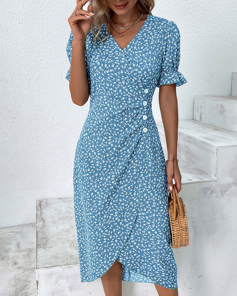 Giselle | Vestido Floral con Cuello en V
