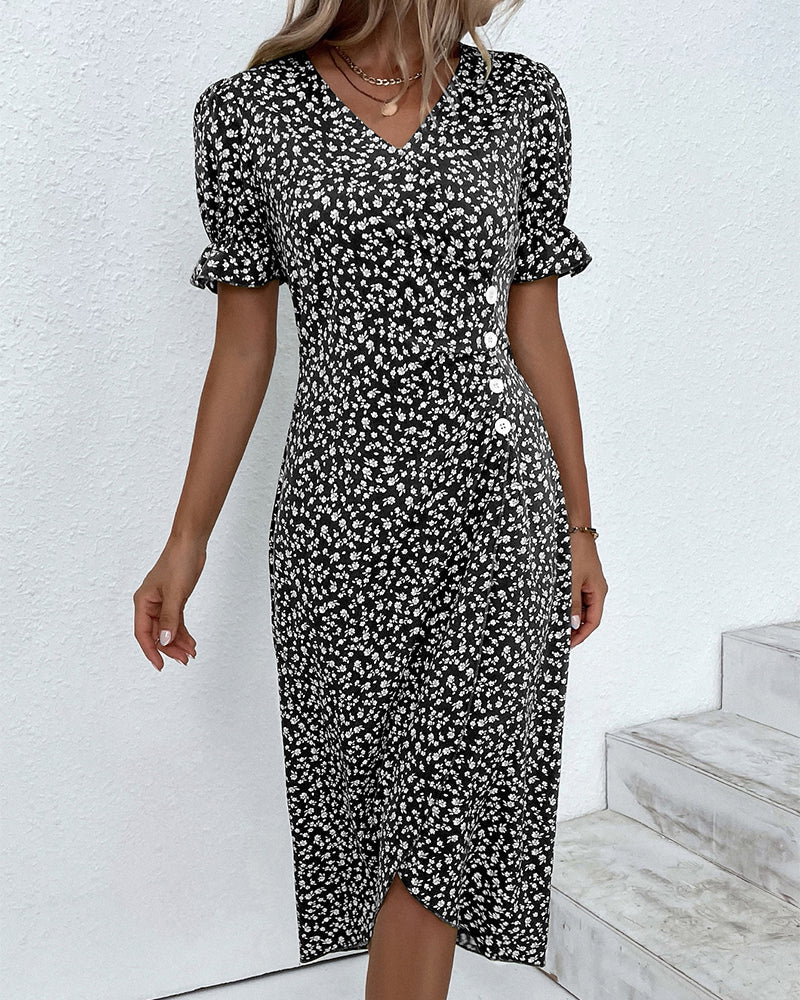 Giselle | Vestido Floral con Cuello en V