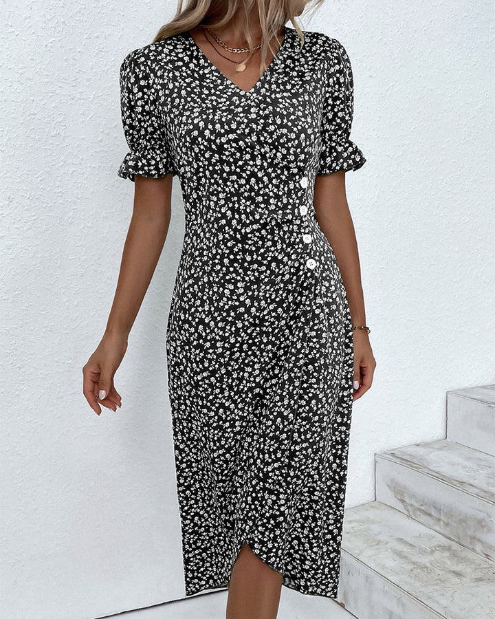 Giselle | Vestido Floral con Cuello en V