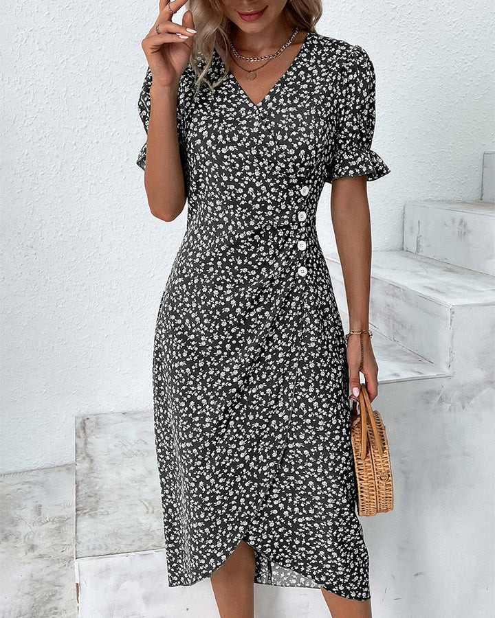Giselle | Vestido Floral con Cuello en V