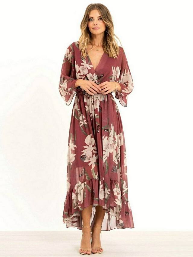 YASMINE™ - Elegante vestido kimono midi