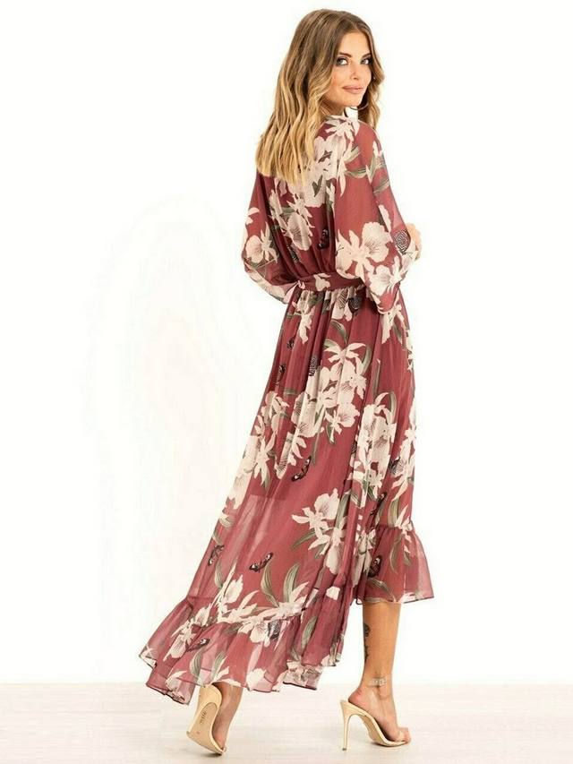 YASMINE™ - Elegante vestido kimono midi