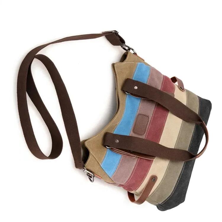 Bolso de mano de cuero colorido para mujer