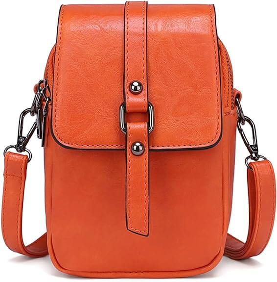 Bolso de mano multifuncional de cuero suave para mujer