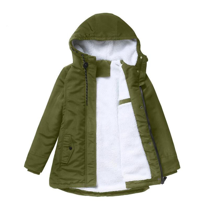 AMINA™ - Abrigo de invierno grueso con capucha y forro acolchado para mantener el calor en invierno