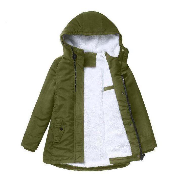 AMINA™ - Abrigo de invierno grueso con capucha y forro acolchado para mantener el calor en invierno