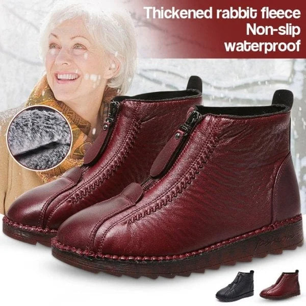 Lorencia™ - Botas de invierno de cuero natural con forro cálido y suela antideslizante