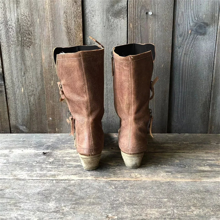 Anerisse - Botas de invierno para mujer de piel impermeable con un estilo atemporal