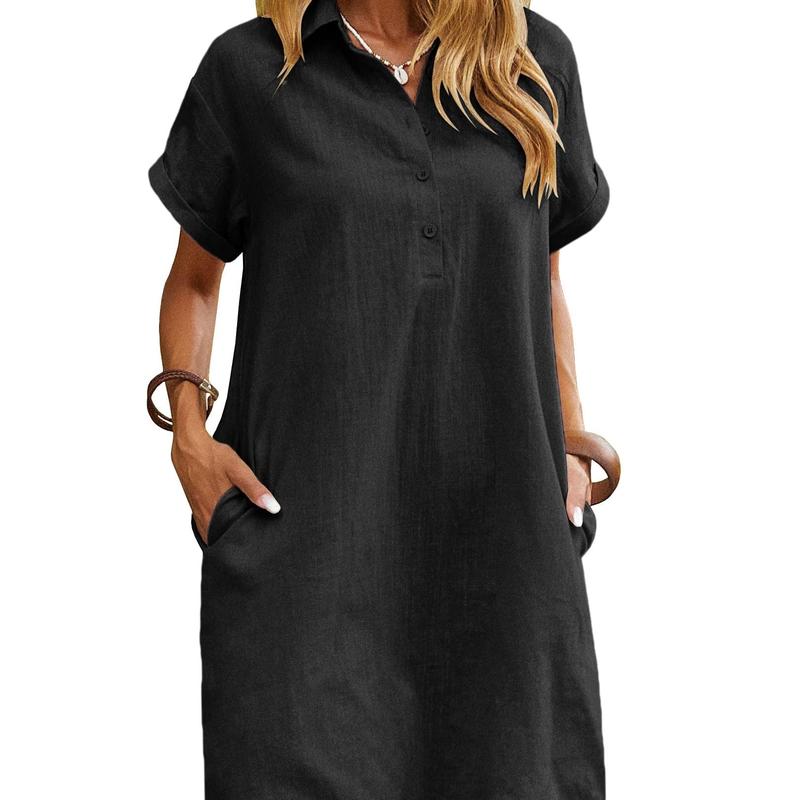 MAREN™ – Vestido de verano de manga corta y corte relajado