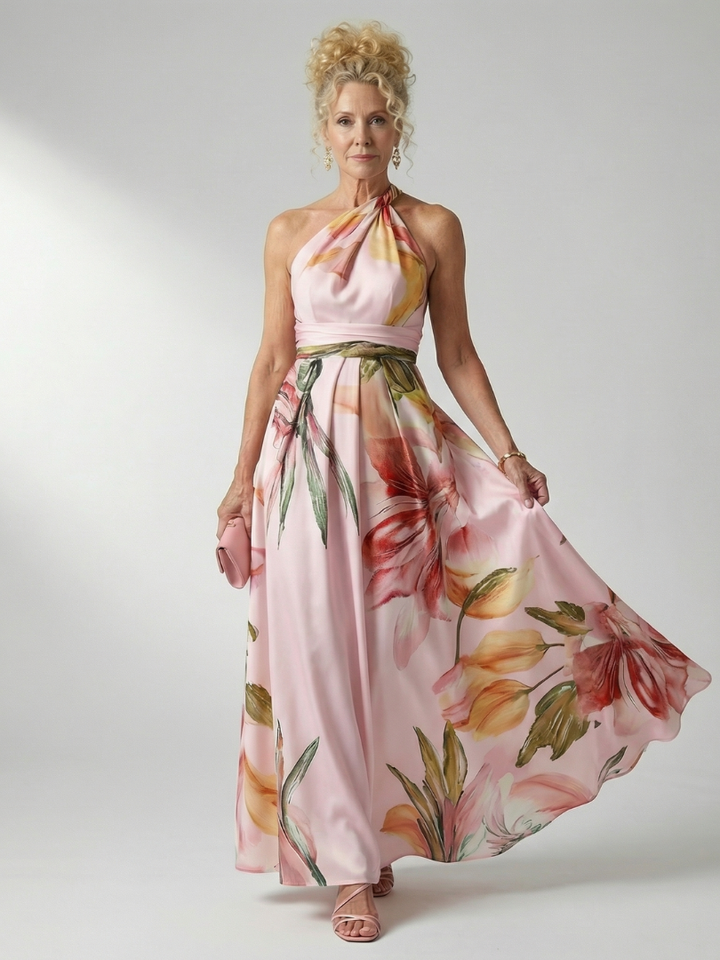 Amiel | Vestido largo floral claro