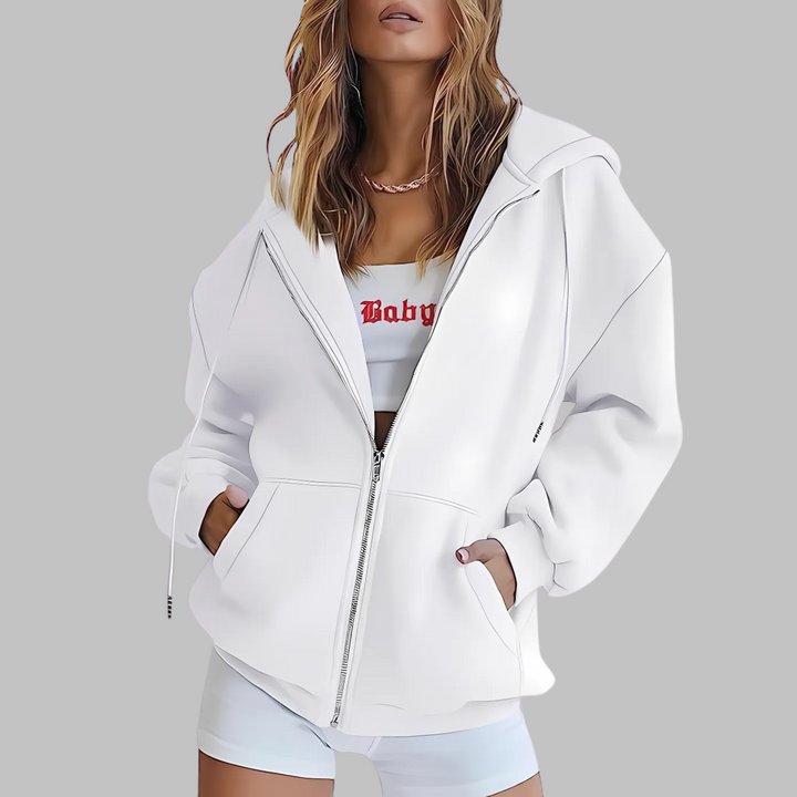 DARA™ - Chaqueta con capucha extragrande con cremallera clásica