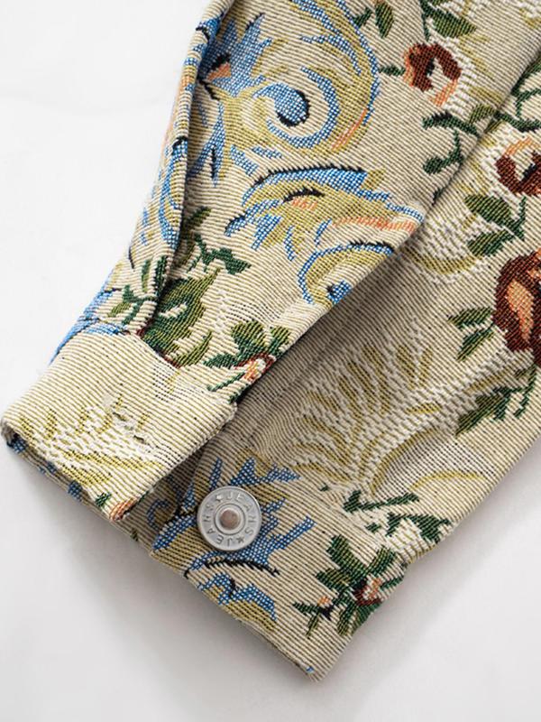 SIDA™ - Chaqueta corta de manga larga con estampado floral elegante