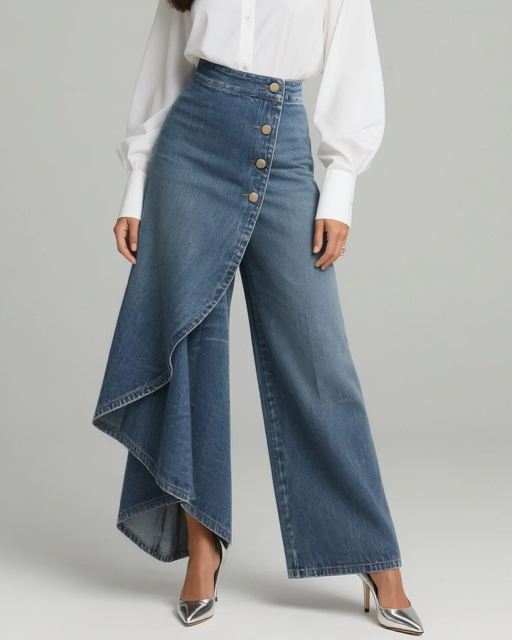 Calvra™ | Pantalón Denim Cruzado