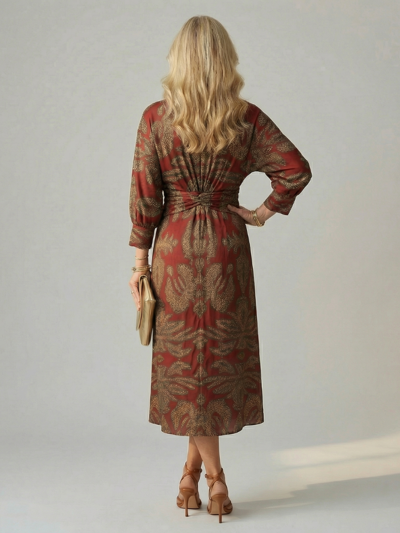 Lune | Vestido midi cruzado natural