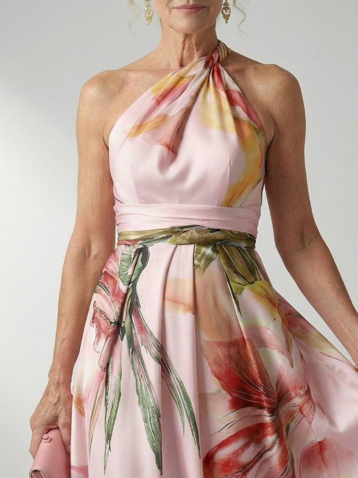 Amiel | Vestido largo floral claro