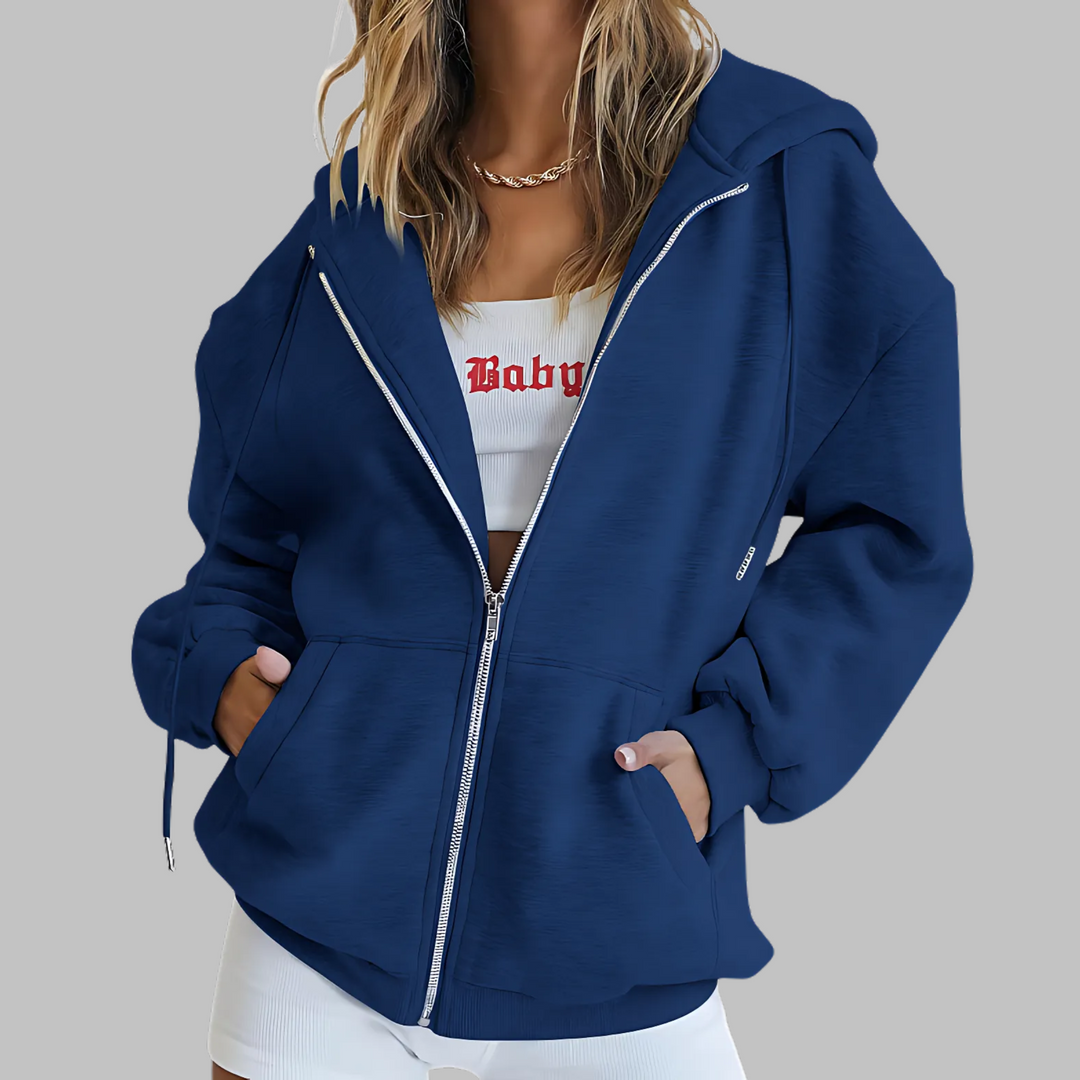 DARA™ - Chaqueta con capucha extragrande con cremallera clásica