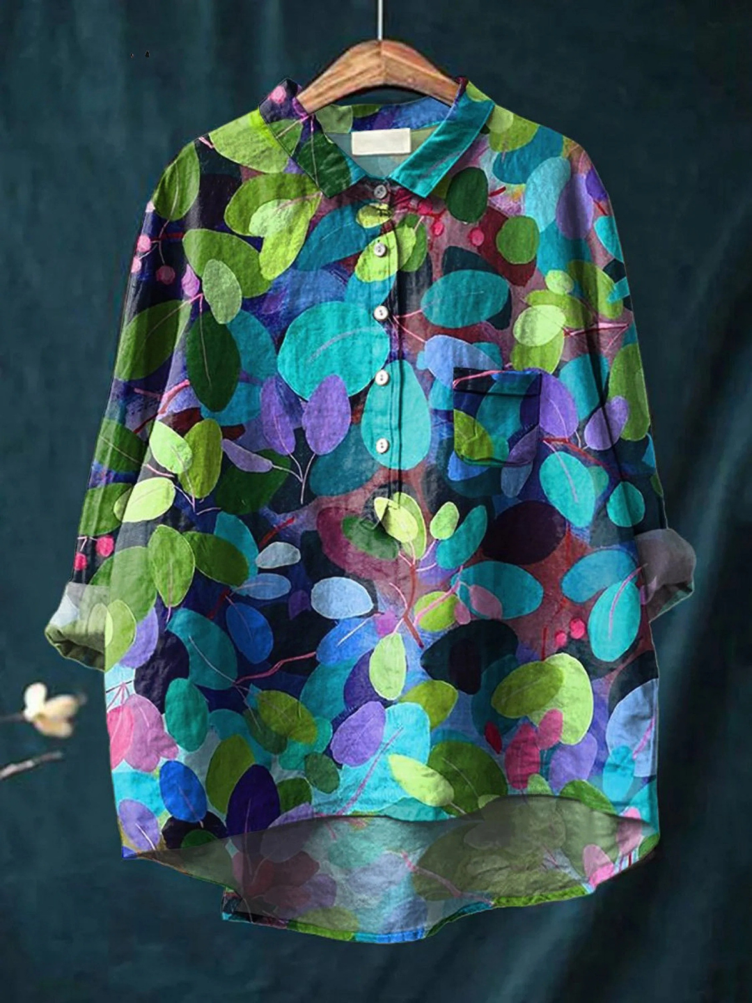 Camiseta informal de mujer estampada "Bosque de verano"