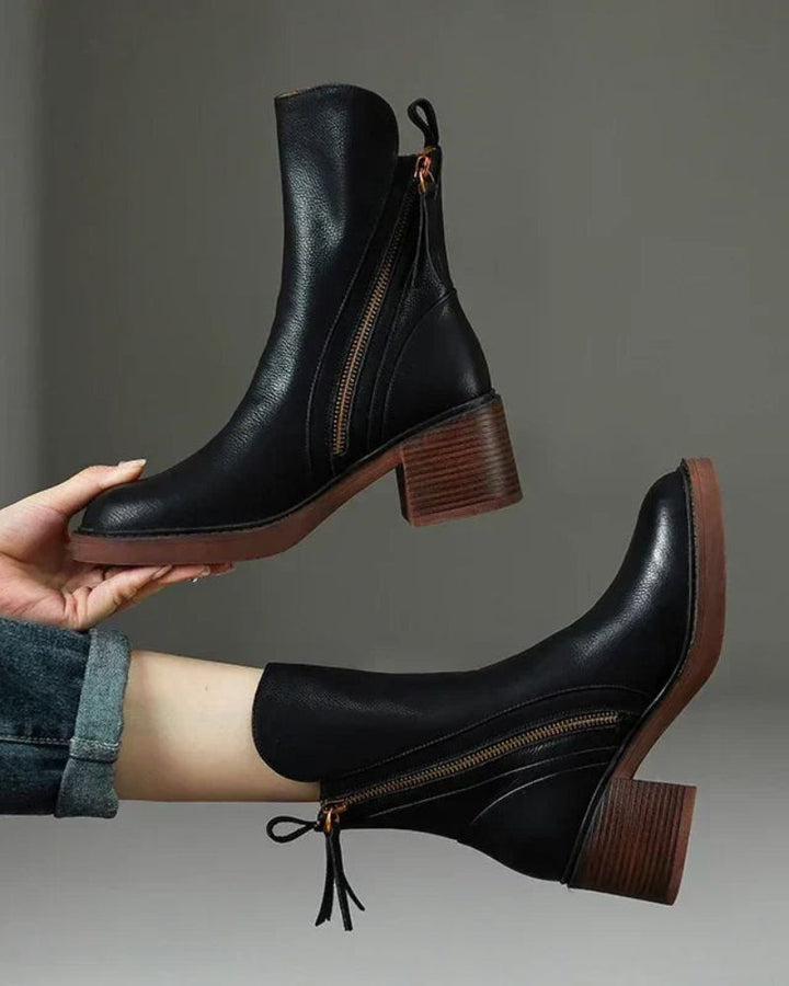Helara - Botas de cuero negro elegantes y cómodas