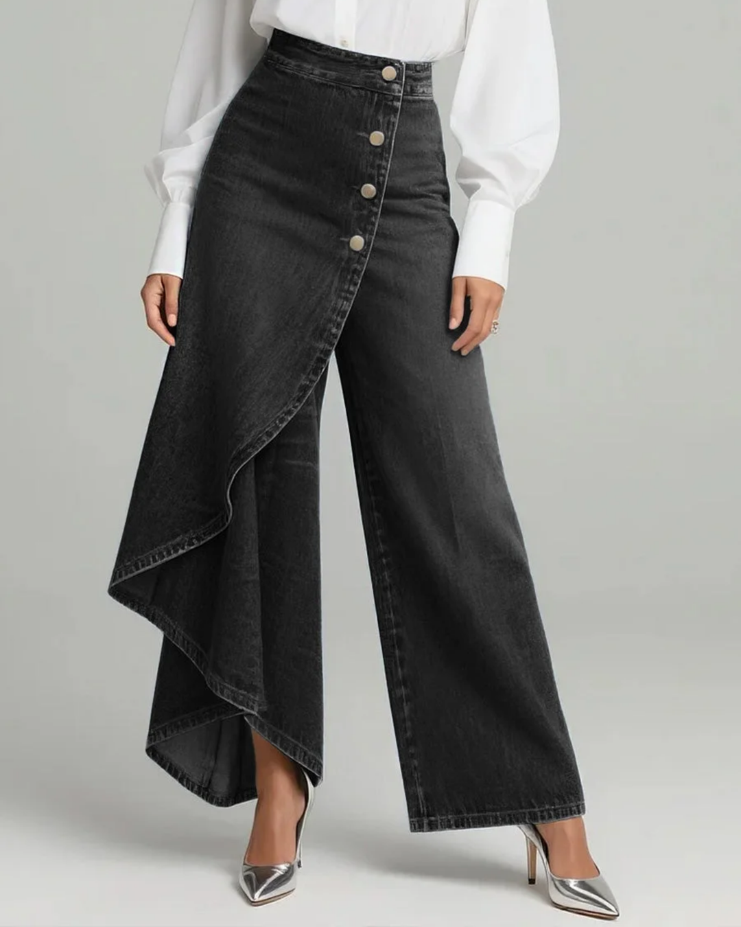 Calvra™ | Pantalón Denim Cruzado