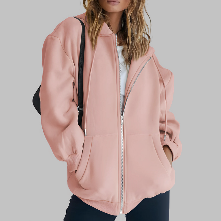 DARA™ - Chaqueta con capucha extragrande con cremallera clásica