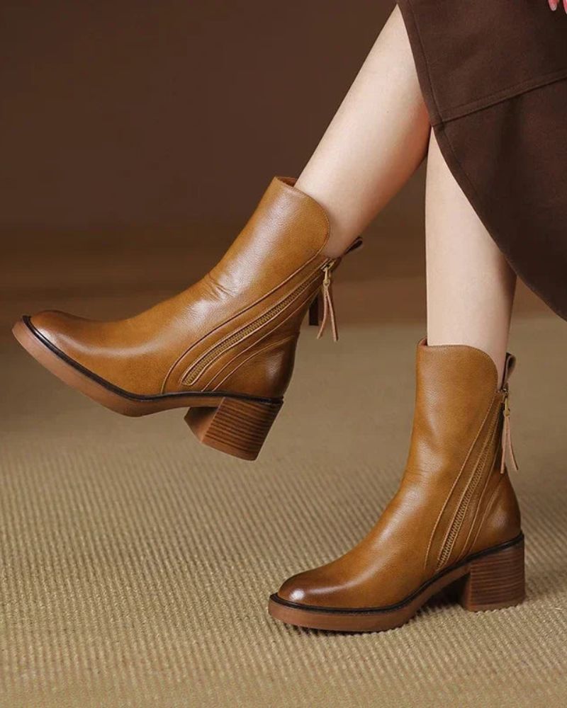 Helara - Botas de cuero negro elegantes y cómodas