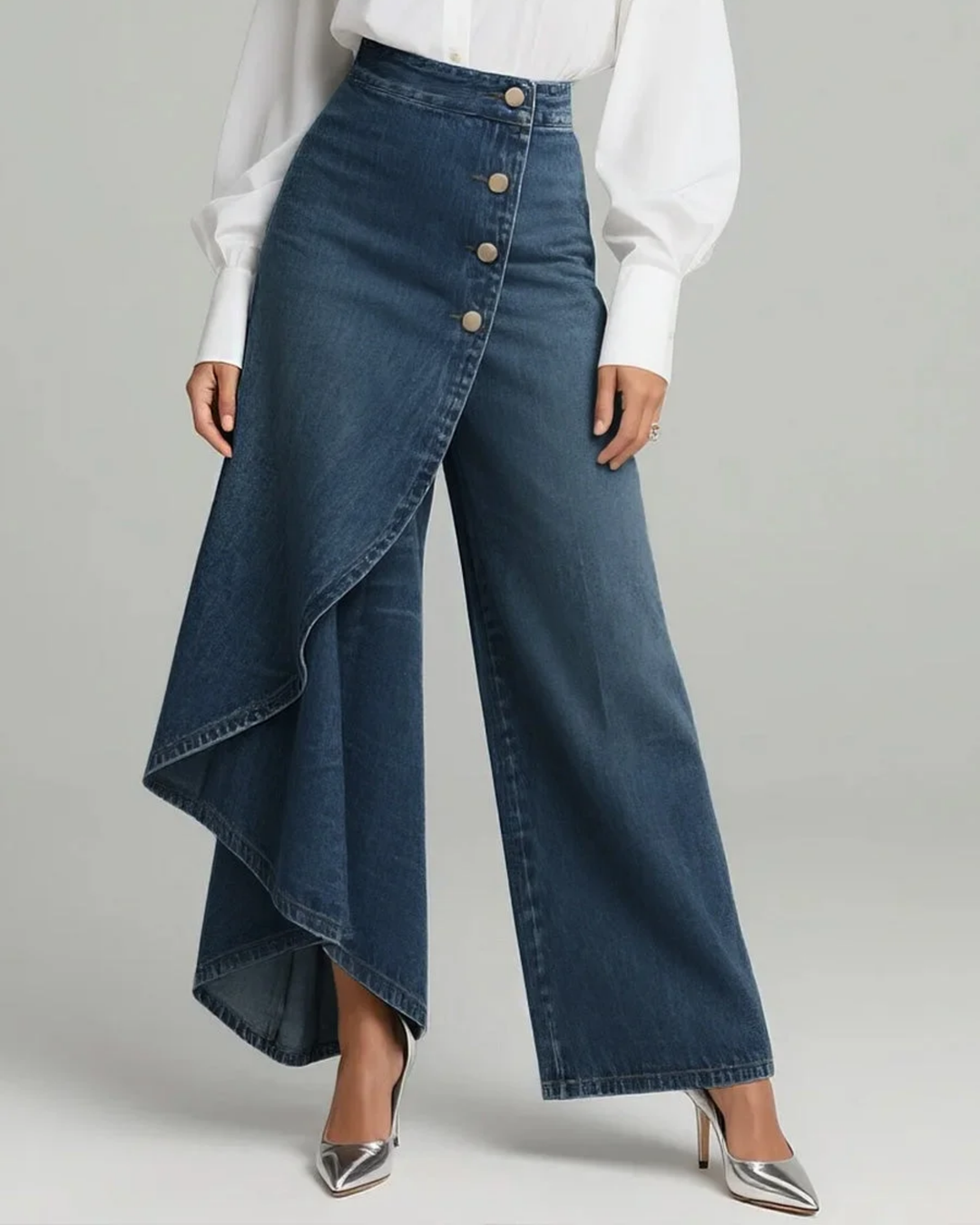 Calvra™ | Pantalón Denim Cruzado