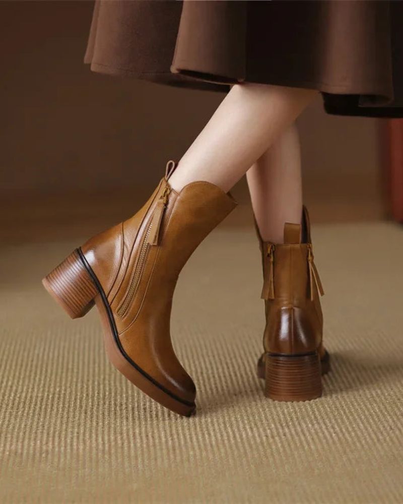 Helara - Botas de cuero negro elegantes y cómodas