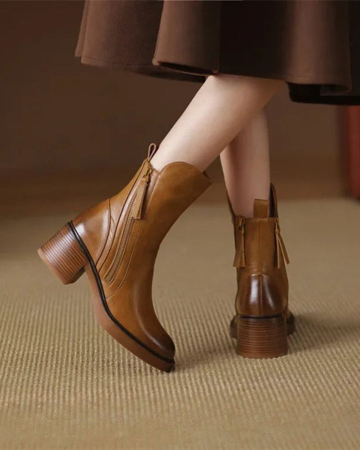Helara - Botas de cuero negro elegantes y cómodas