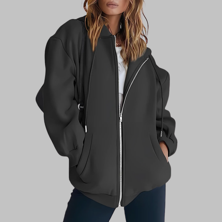 LILMA™ - Chaqueta con capucha extragrande con cremallera clásica