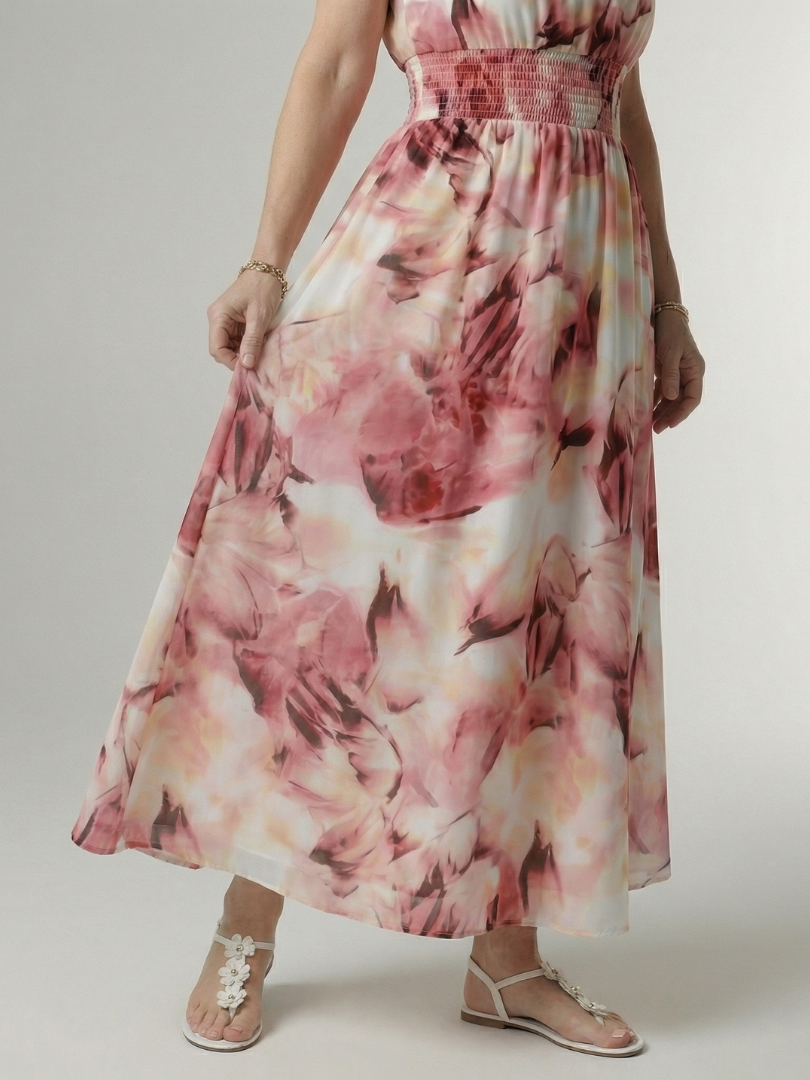 Sylin | Vestido midi fruncido con cuello halter