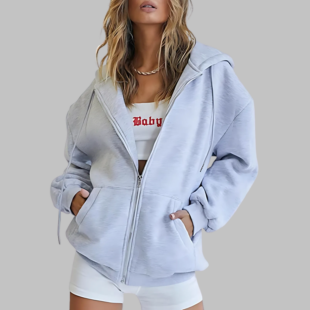 LILMA™ - Chaqueta con capucha extragrande con cremallera clásica