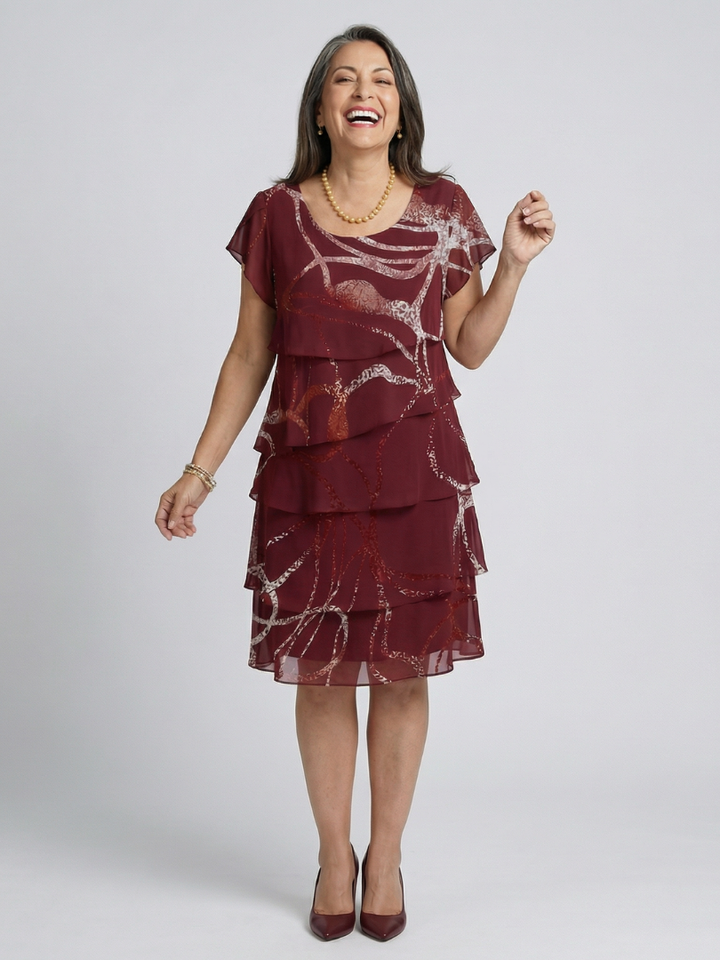 alani | Vestido midi estampado abstracto
