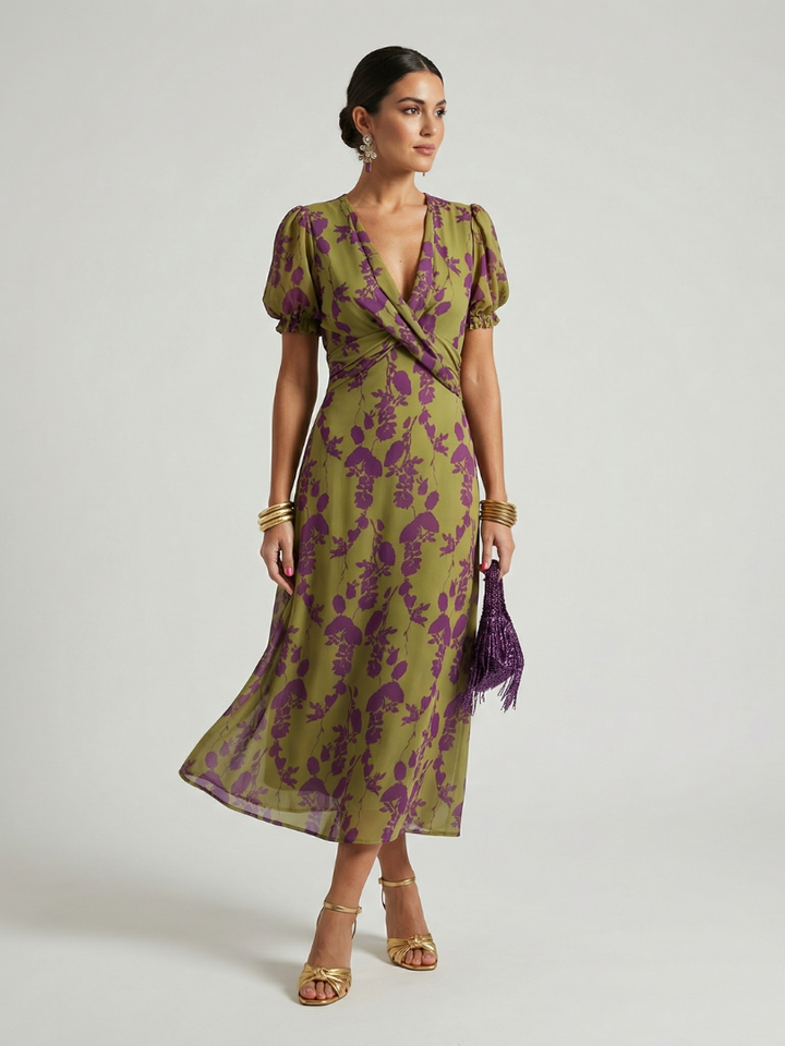 Virel | Vestido midi floral holgado