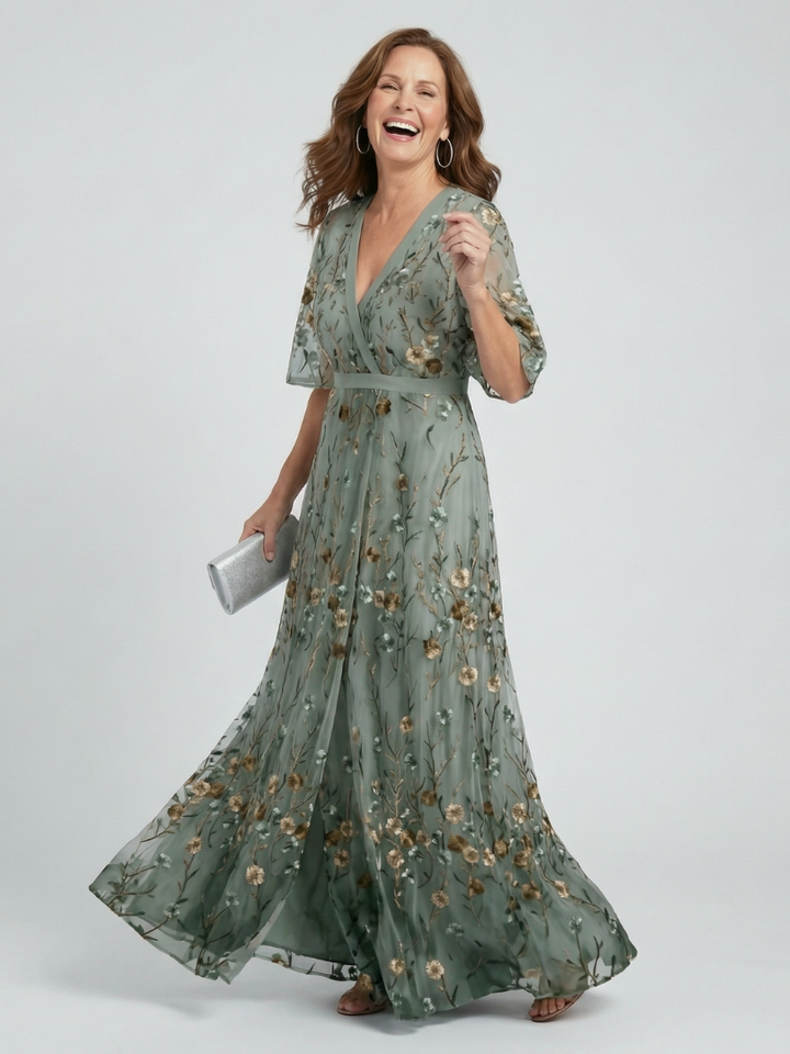 Selora | Vestido maxi Halter Bloom Flow