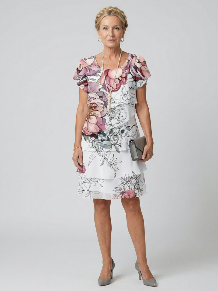 Kualani | Vestido limpio hasta la rodilla con estampado floral