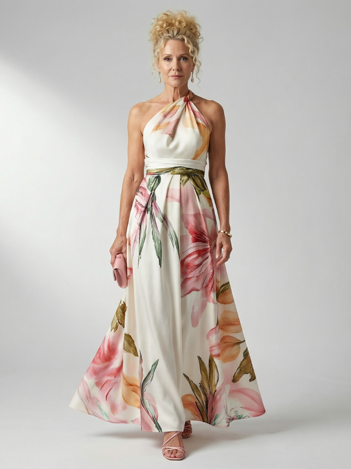 Amiel | Vestido largo floral claro