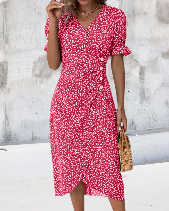 Giselle | Vestido Floral con Cuello en V