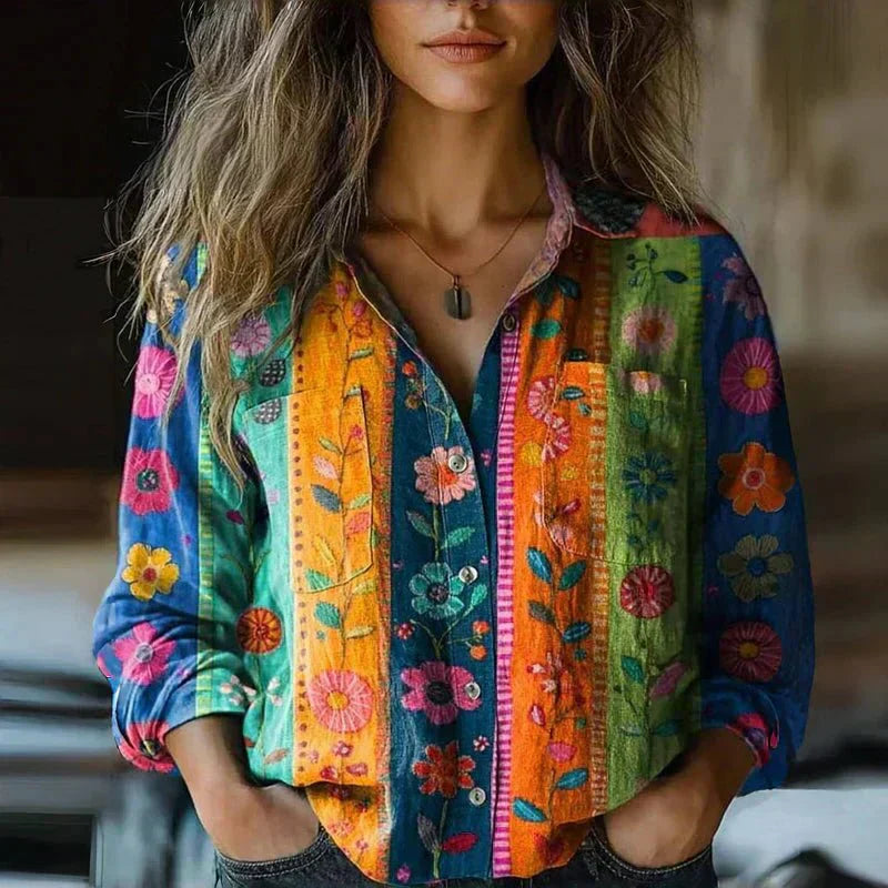 Blusa estampada vintage