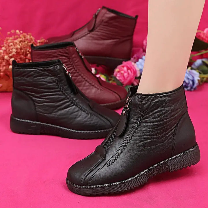 Lorencia™ - Botas de invierno de cuero natural con forro cálido y suela antideslizante