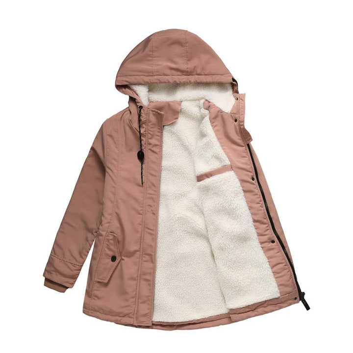 AMINA™ - Abrigo de invierno grueso con capucha y forro acolchado para mantener el calor en invierno