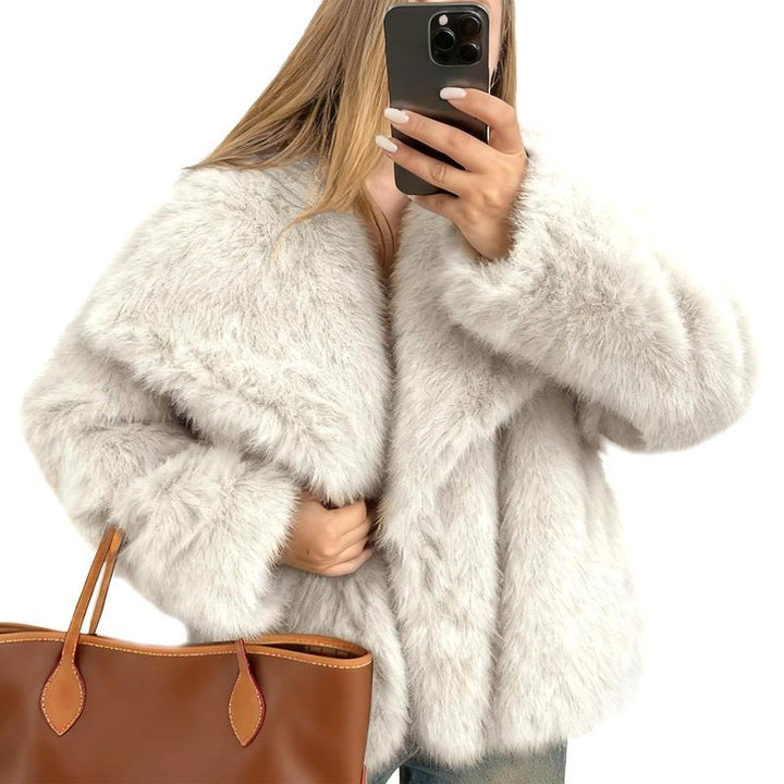 LAURENCE™ - Abrigo corto de piel sintética de moda para otoño e invierno