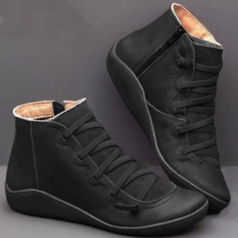 Rosalee - Botas de cuero cómodas con soporte para el arco del pie