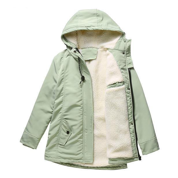 AMINA™ - Abrigo de invierno grueso con capucha y forro acolchado para mantener el calor en invierno