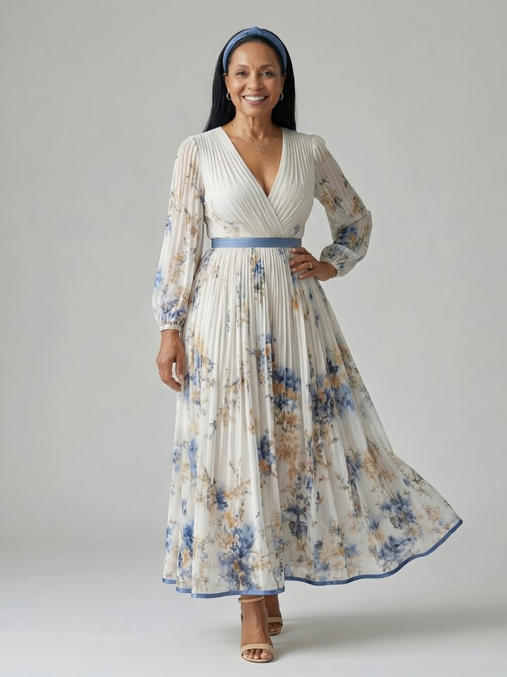 Rielle | Vestido Midi Cruzado Plisado