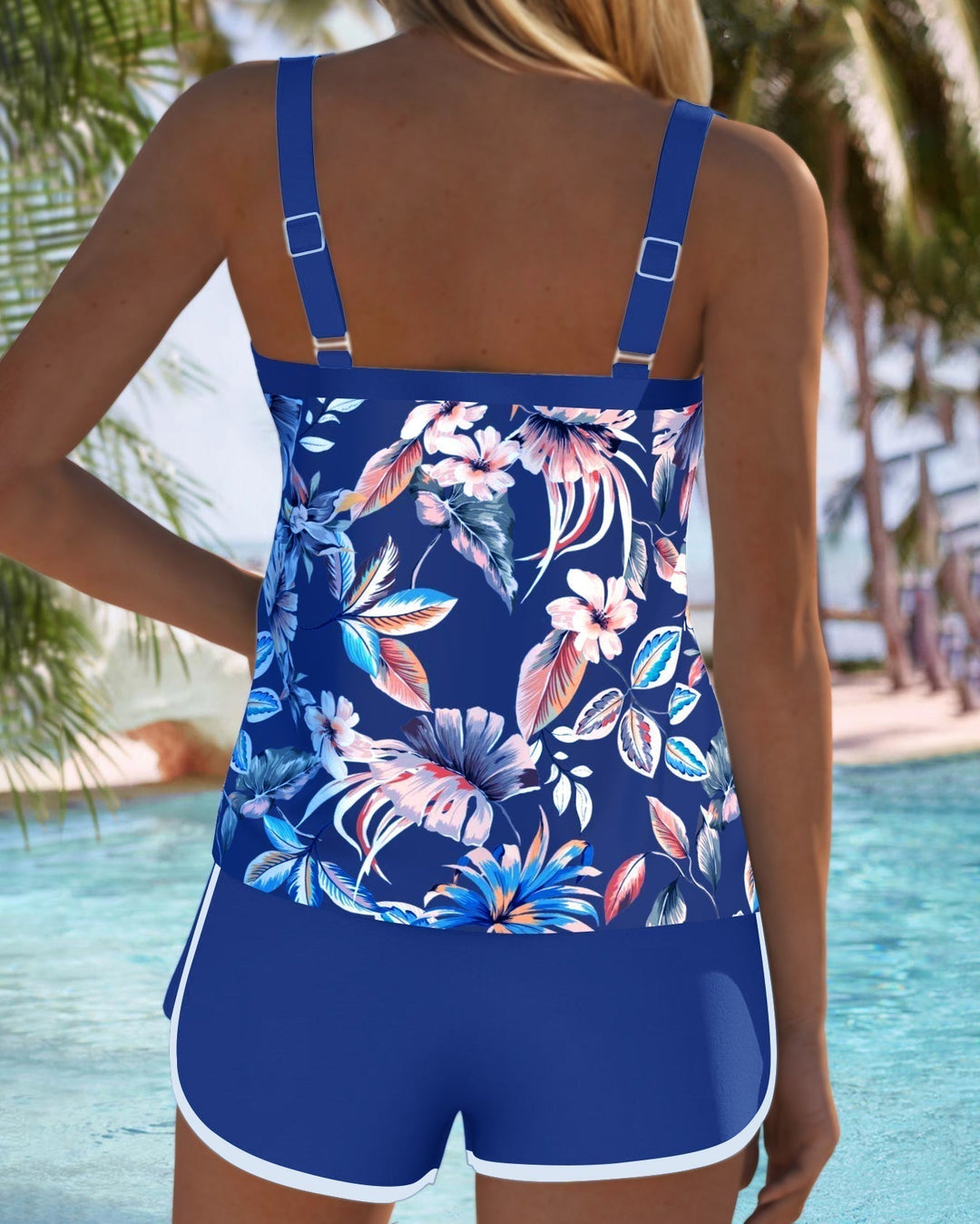 Imke | Tankini Cuello U Sin Mangas Estampado